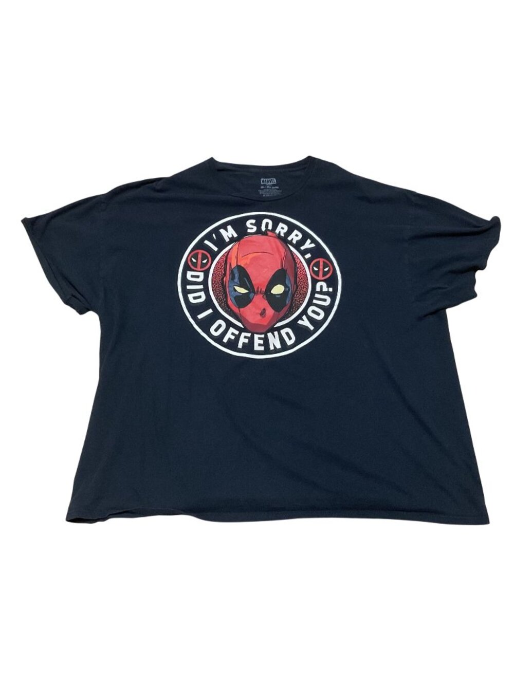 Marvel Deadpool "Im Sorry Did I Offend You?" Black T-Shirt 3XL 100% Cotton Mens